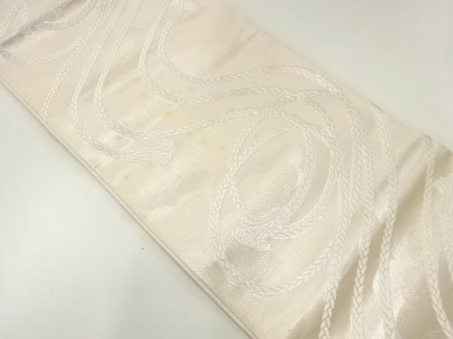 JAPANESE KIMONO / ANTIQUE FUKURO OBI / SILK / WOVEN KUMIHIMO CORD PATTERN